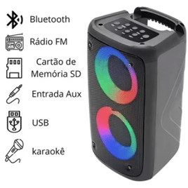 Caixa de som Bluetooth Potente Multimídia com LED RGB Subwoofer TWS - XDG-96