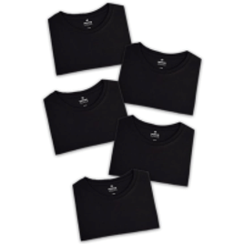 Kit Com 5 Camisetas Masculinas Básicas Branco XG