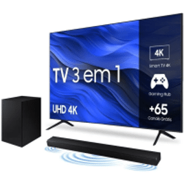 Smart TV Samsung 65" UHD 4K 65CU7700 + Soundbar Samsung HW-A555