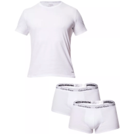 Kit Com 1 Camiseta E 2 Cuecas Trunk Calvin Klein