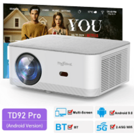 Mini Projetor Portátil Td92 Pro FHD 1080p 5G WI-FI Android Vídeo 4K