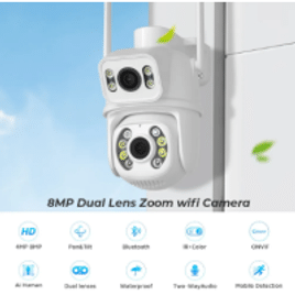 Câmera de Segurança WiFi ZRHUNTER-CCTV 4MP no SD Card