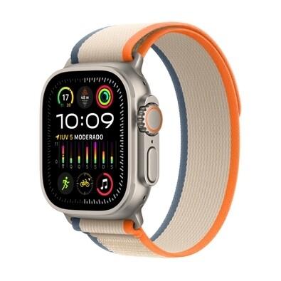 Apple Watch Ultra 2 49mm GPS + Cellular Caixa de Titânio Pulseira Loop Trail Laranja e Bege Tamanho P/M - MRF13BZ/A