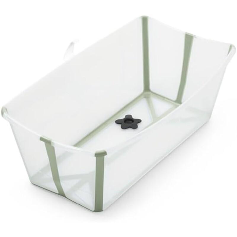 Banheira Flexível Transparente Verde com Plug Térmico Stokke
