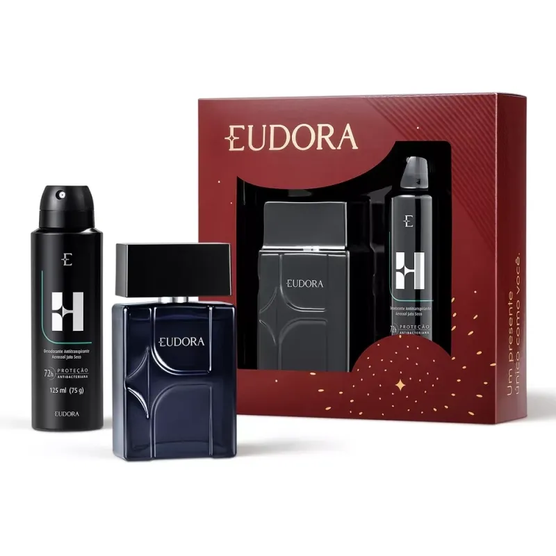 Kit Presente Eudora H Desodorante Colônia 100ml + Desodorante Antitranspirante Aerossol 125ml