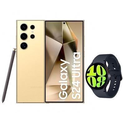 Kit Smartphone Samsung Galaxy S24 Ultra 512GB Titânio Creme + Smartwatch Samsung Galaxy Watch6 BT 44mm