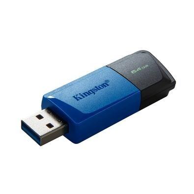 Pen Drive 64GB Kingston USB 3.2 DataTraveler Exodia M Preto e Azul - DTXM/64GB