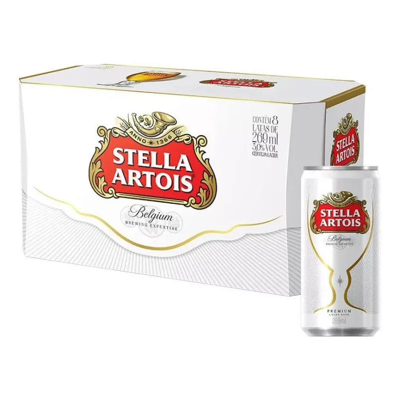 6 Packs de Cerveja Stella Artois Lata 269ml - Total 48 Unidades
