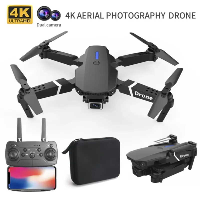 Drone Zangão Profissional E88 4K Dual Camera 1B Grande-Angular HD Wifi Fpv