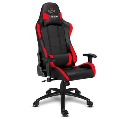 Cadeira Gamer Alpha Gamer Vega Preto e Vermelho Reclinável com Almofadas Cilindro de Gás Classe 4