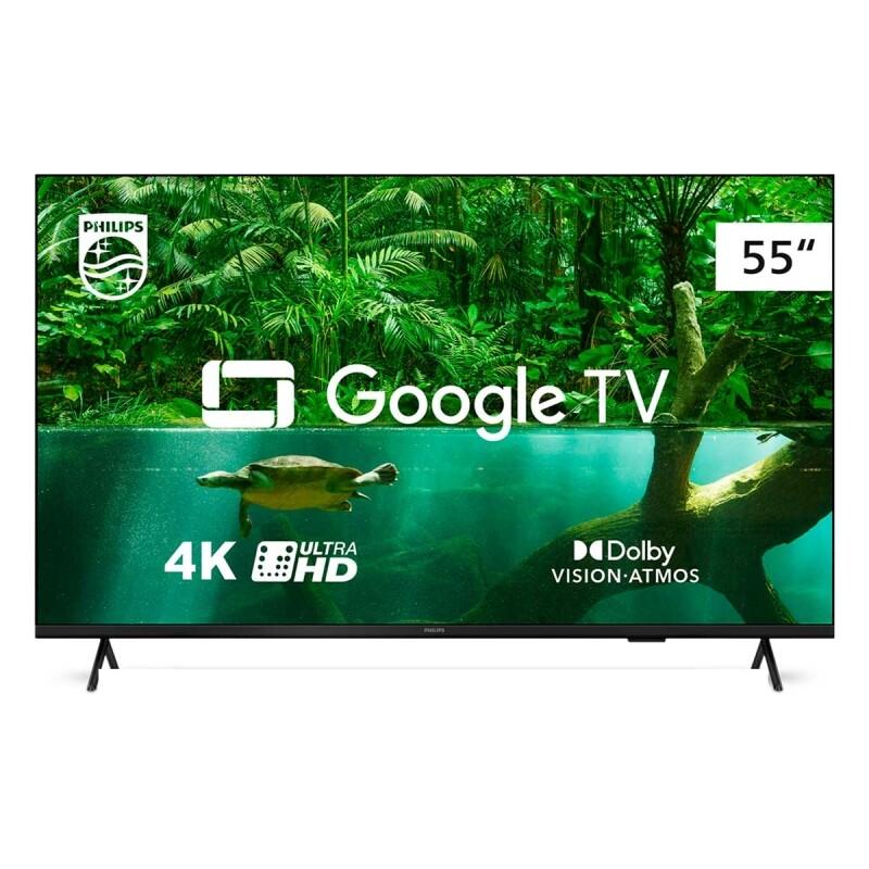 Smart TV Philips 55" 4K LED HDR10+ Dolby Vision 3X HDMI 2X USB Google TV WiFi - 55PUG7408/78