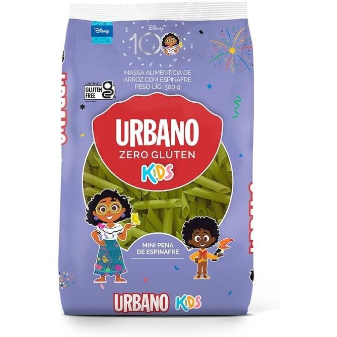 6 Pacotes Macarrão de Arroz e Espinafre Urbano Mini Pena Kids - 500g Cada