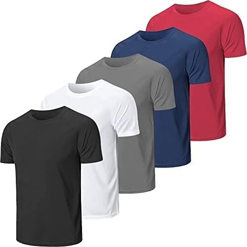 Kit 5 Camisetas Básicas Lisa Poliéster Premium - Masculina