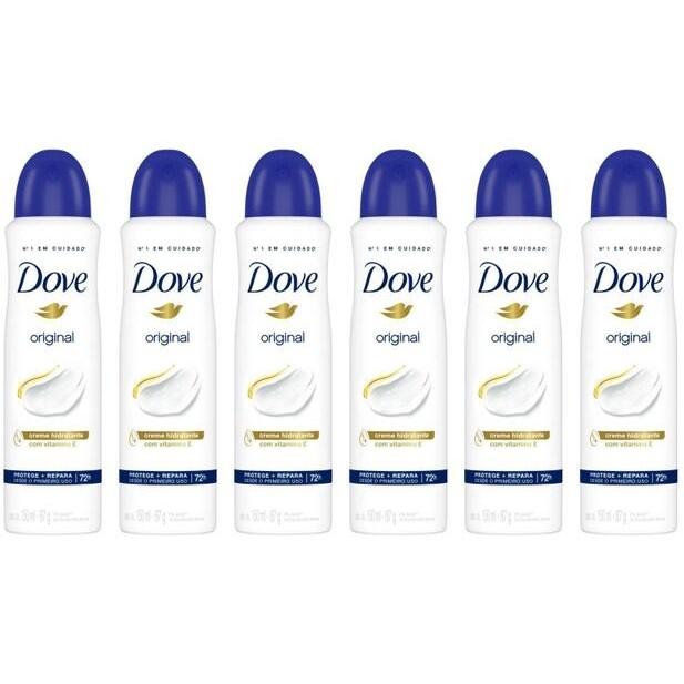 Desodorante Aerosol Antitranspirante Unissex Dove Original 150ml Cada - 6 Unidades