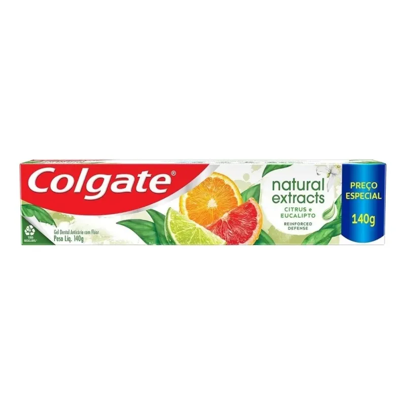 8 Unidades Creme Dental Colgate Natural Extracts Reinforced Defense 140g