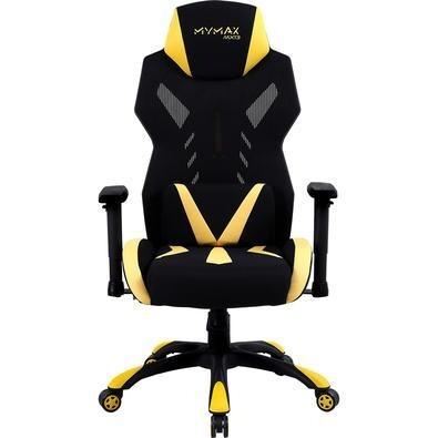 Cadeira Gamer Mymax Com Almofadas Braço 2D Cilindro de Gás Classe 3 Giratória Preto e Amarelo - MX13