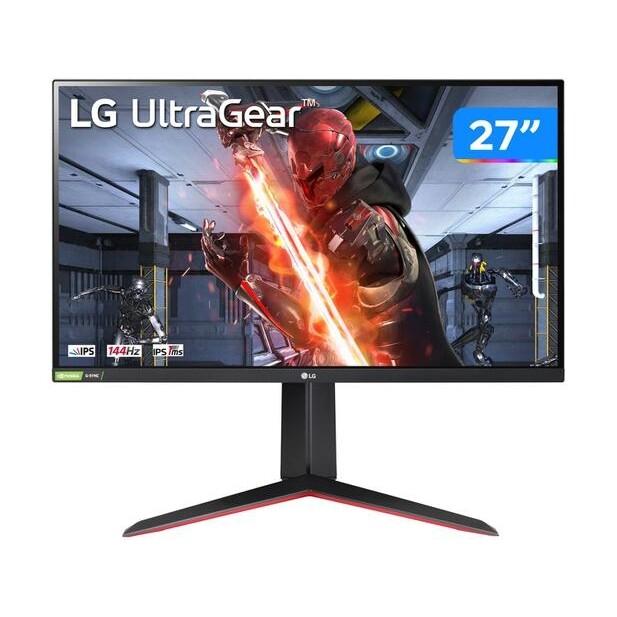 Monitor Gamer LG UltraGear 27” Full HD 144Hz IPS 1ms HDMI DisplayPort - 27GN65R-B