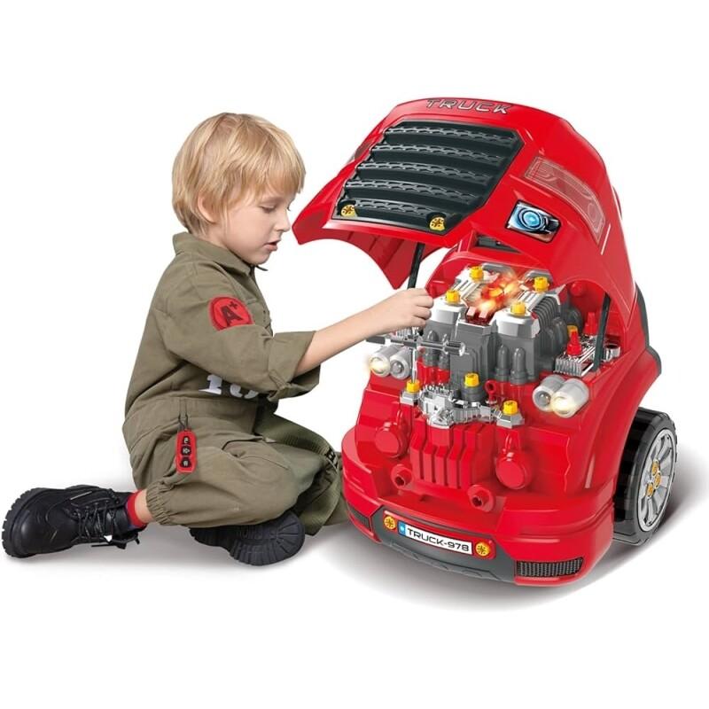 Mega Motor Truck Brinquedo Infantil Oficina De Motor Monta e Desmonta