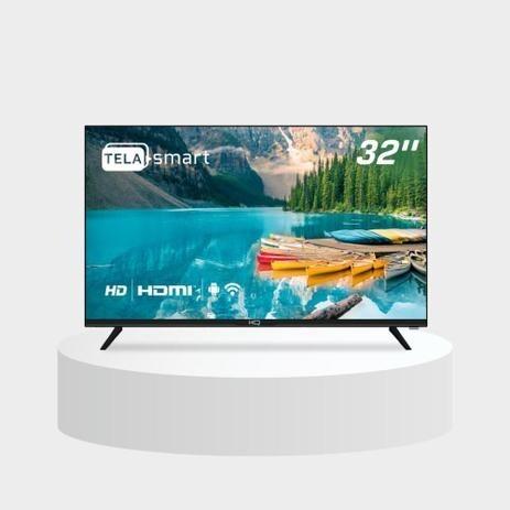 Smart TV LED 32" HD HQ Conversor Digital Externo 3 HDMI 2 USB WI-FI Android 11 Design Slim - HQSTV32NK