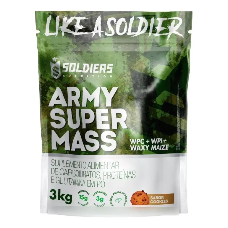 Hipercalórico Army Super Mass 3kg Sabor Cookies - Soldiers Nutrition