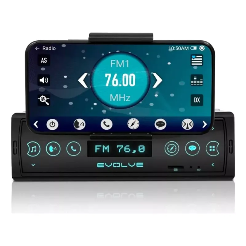 Som Automotivo Evolve Connect Bluetooth 4X35W Suporte p/ Smartphone Rádio FM Entrada USB - P3352
