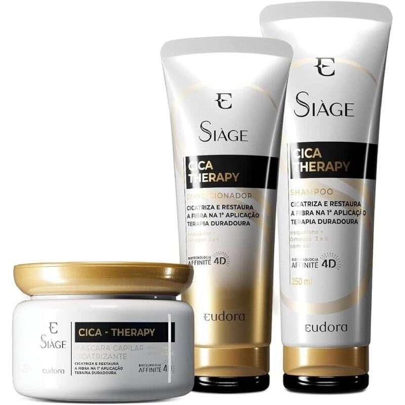 Kit Eudora Siàge Cica-Therapy: Shampoo 250ml + Condicionador 200ml + Máscara Capilar 250g