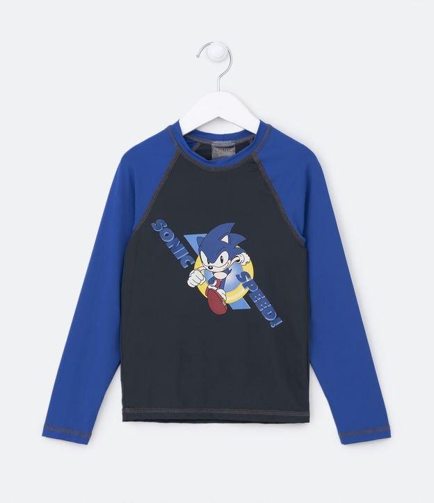 Camiseta Infantil com Proteção UV e Estampa do Sonic Speed - Tam 5 a 14 Anos