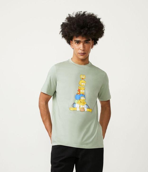 Camiseta em Meia Malha com Estampa dos Simpsons