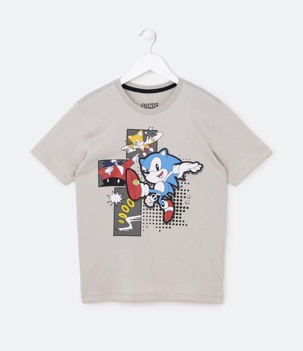Camiseta Infantil com Estampa Quadrinhos Sonic - Tam 4 a 12  Anos