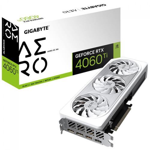 Placa de Vídeo Gigabyte NVIDIA GeForce RTX 4060 Ti AERO OC 8GB GDDR6 DLSS Ray Tracing GV-N406TAERO OC-8GD
