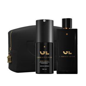 Perfume corporal + Perfume 100ml + Nécessaire Kit 01 Perfume corporal GL Embaixador 100ml + 01 GL Embaixador 100ml + 01 Nécessaire