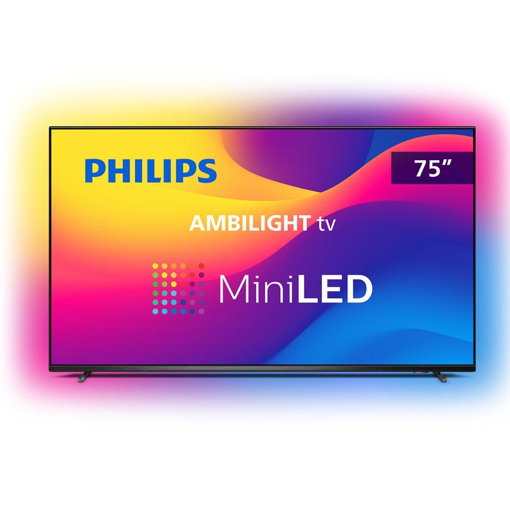Smart TV Philips Ambilight 75" Mini Led 4k 120Hz Android Freesync Dolby Vision Atmos 70W - 75pml9507/78