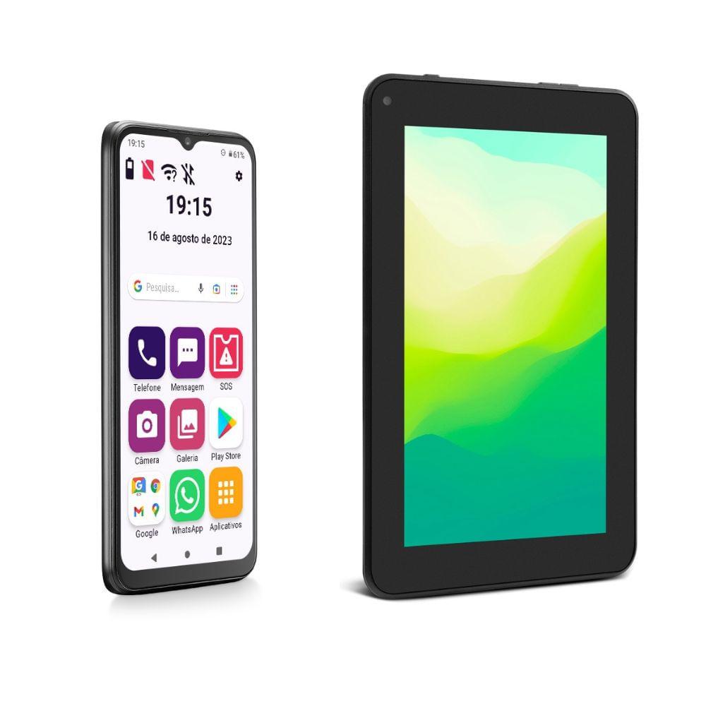 Smartphone ObaSmart Conecta MAX 2 64GB + Tablet Kids 4G com Controle Parental 64GB - OB0541K