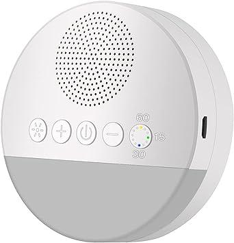 Staright White Noise Sleep Machine Built-in 6 Som suave Luz de respiração suave 15/30/60 Sincronização inteligente para pessoas de todas as idades