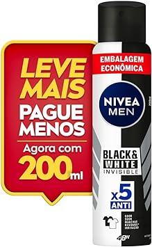 10 Unidades Desodorante Antitranspirante Aerosol Nivea Invisible Black & White - 200ml