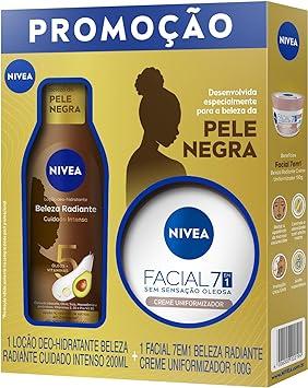 NIVEA Kit Beleza Radiante - Hidratante Desodorante Corporal Cuidado Intenso 200ml + Hidratante 7 em 1 100g