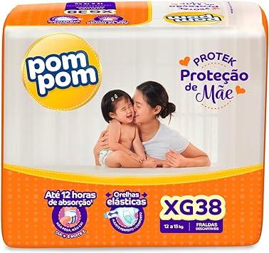 Pom Pom Derma Protek - Fralda, Mega XG, 38 Unidades