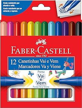 Canetinha Vai e Vem 12 Cores Faber-Castell 15.0112VVZF