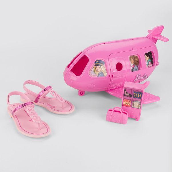 Sandália Infantil Barbie Chain Rosa + Avião
