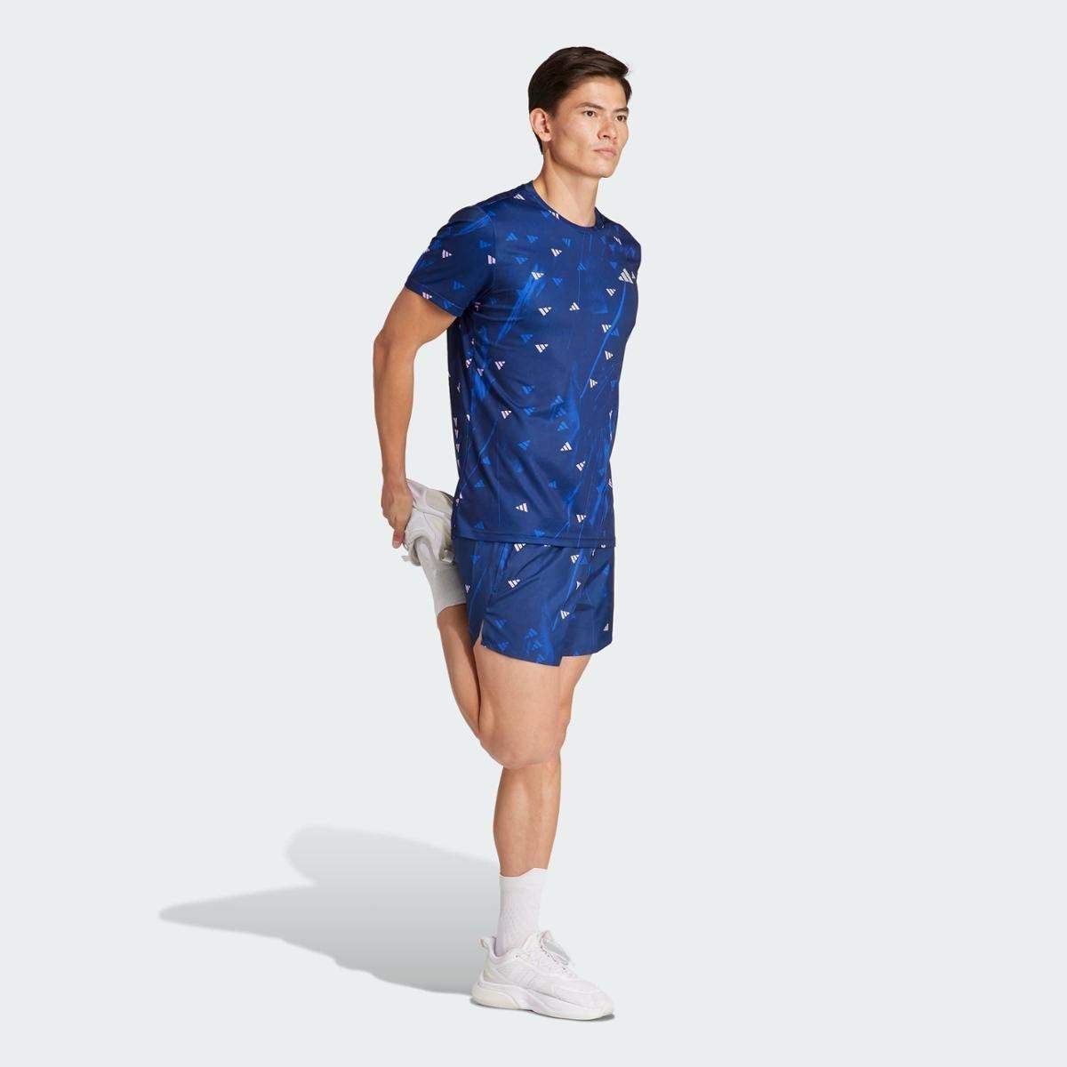 Camiseta Run It Brand Love Adidas Masculina - Azul