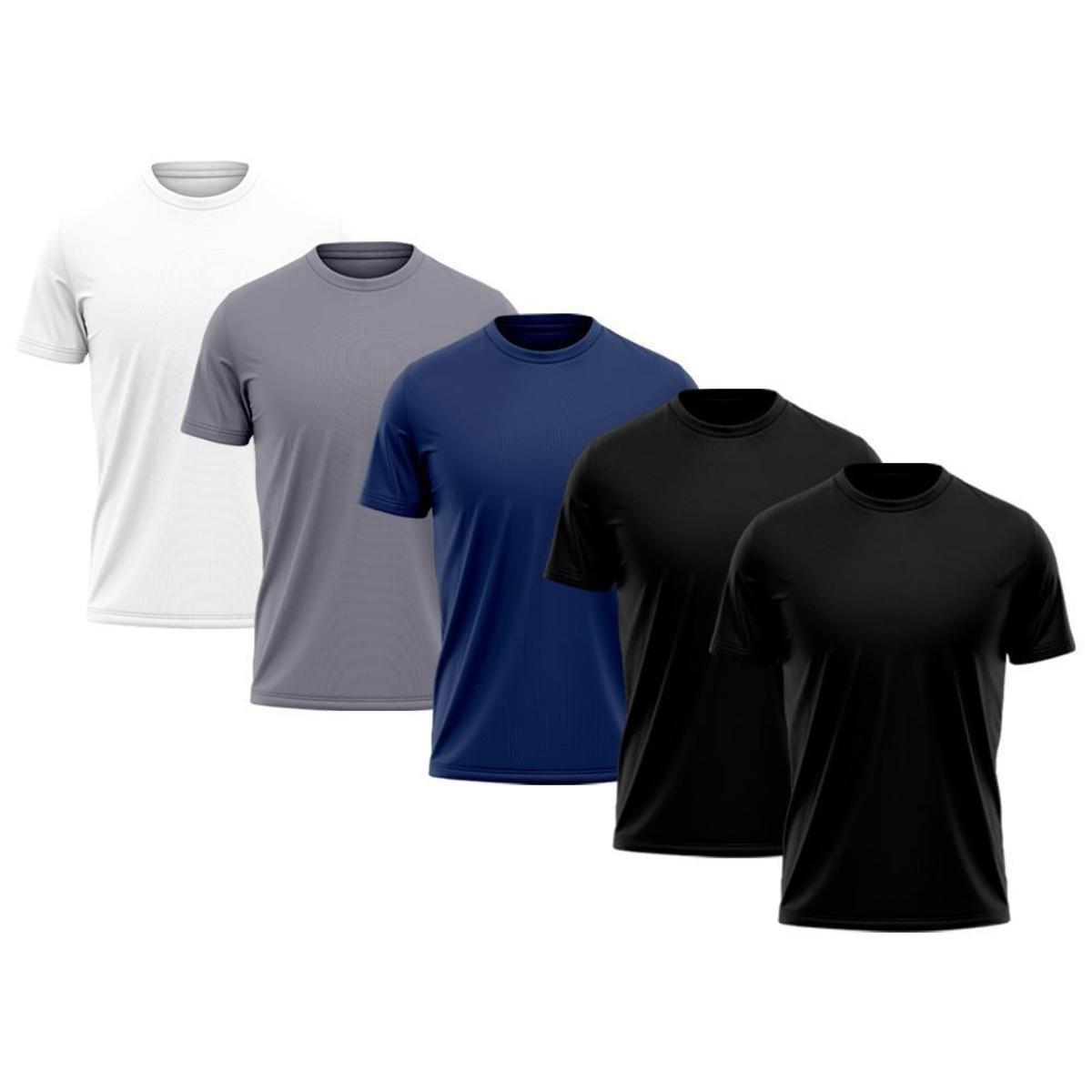 Kit 5 Camiseta Masculina Dry Proteção Solar UV Térmica Academia Treino