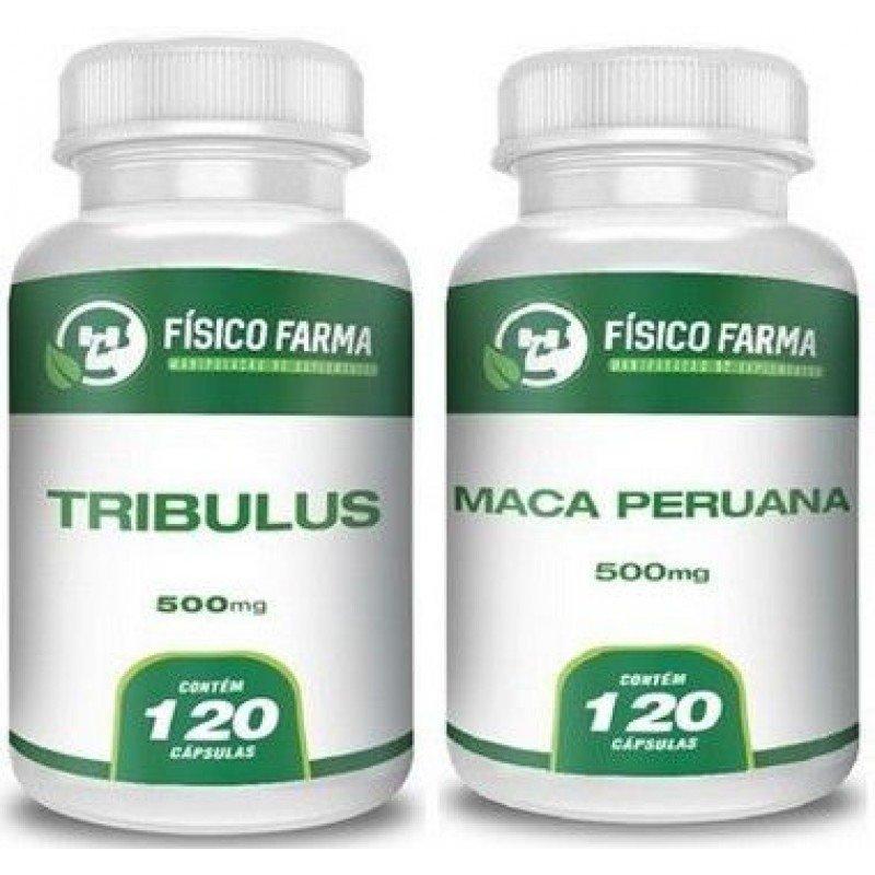 Kit Tribullus Terrestris 500mg 120cp + Maca Peruana 500mg 120cp