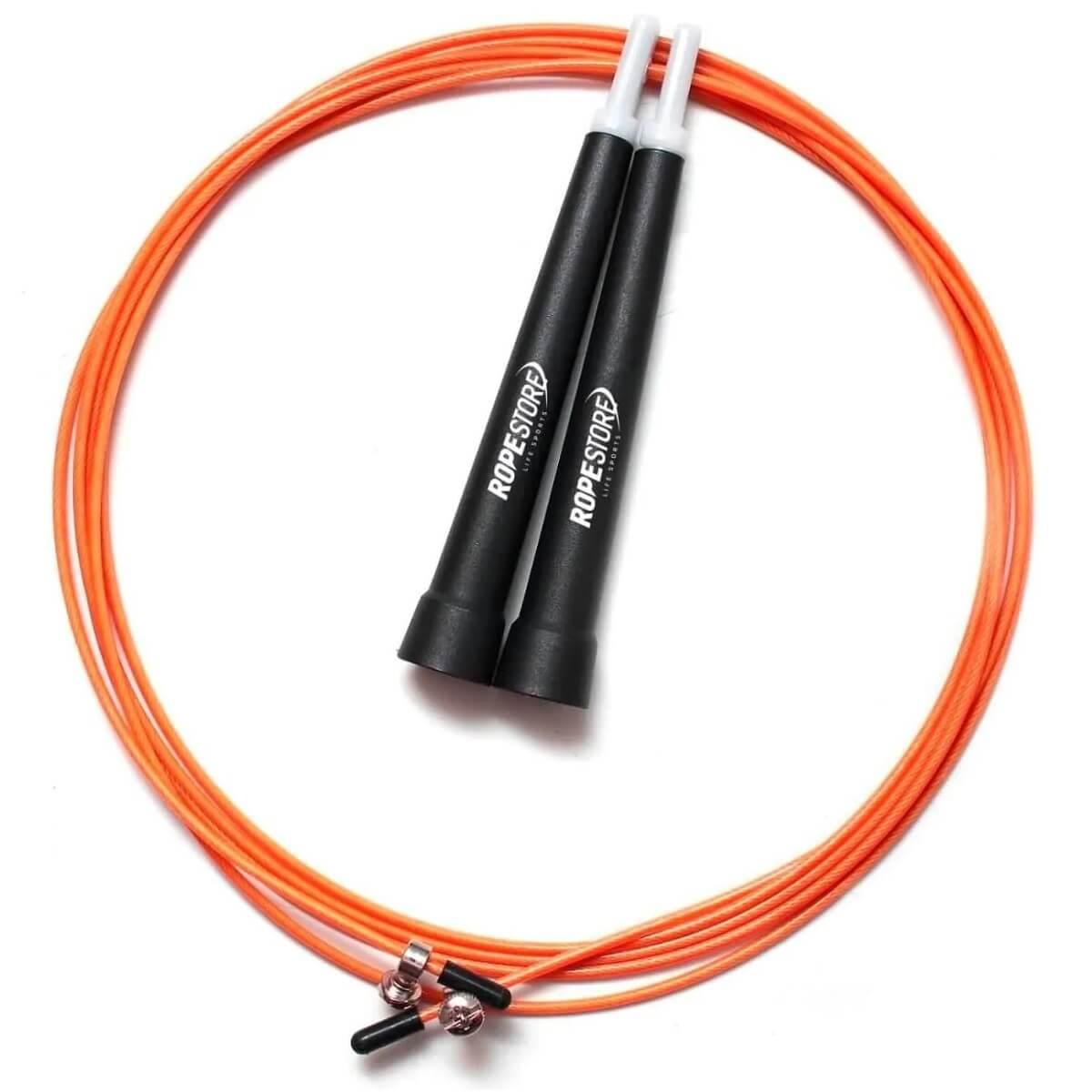 Corda de Pular Speed Rope Preto x Laranja de 3,00m - Aço - Rope Store RS02
